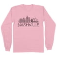 thumbnail image 1 of Skyline Nashville Tennessee Long Sleeve Shirt Unisex 4X-Large Pink, 1 of 5