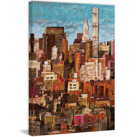 "Skyline New York City 1" Painting Print on Wrapped Canvas
