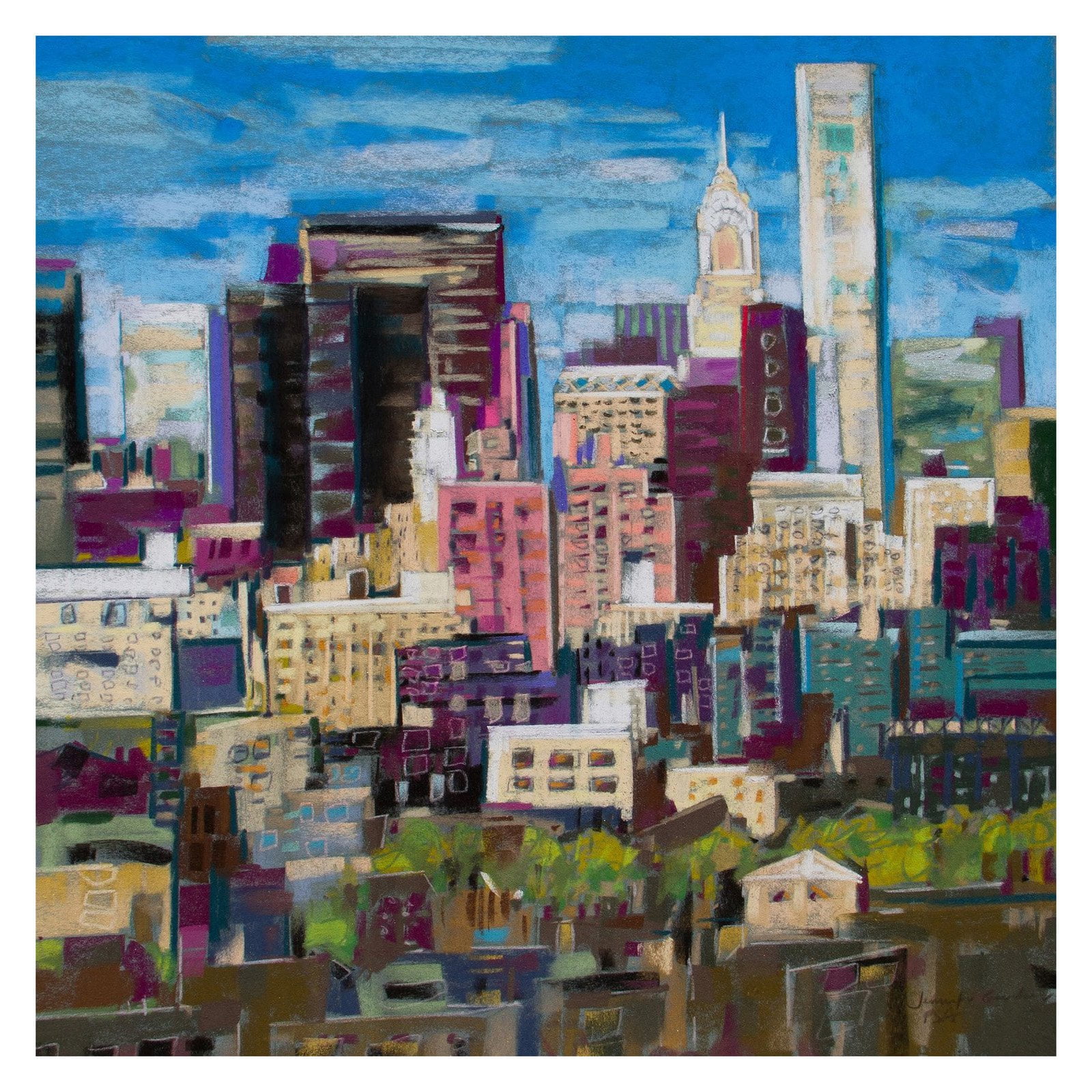 "Skyline New York City 2" Painting Print on Wrapped Canvas