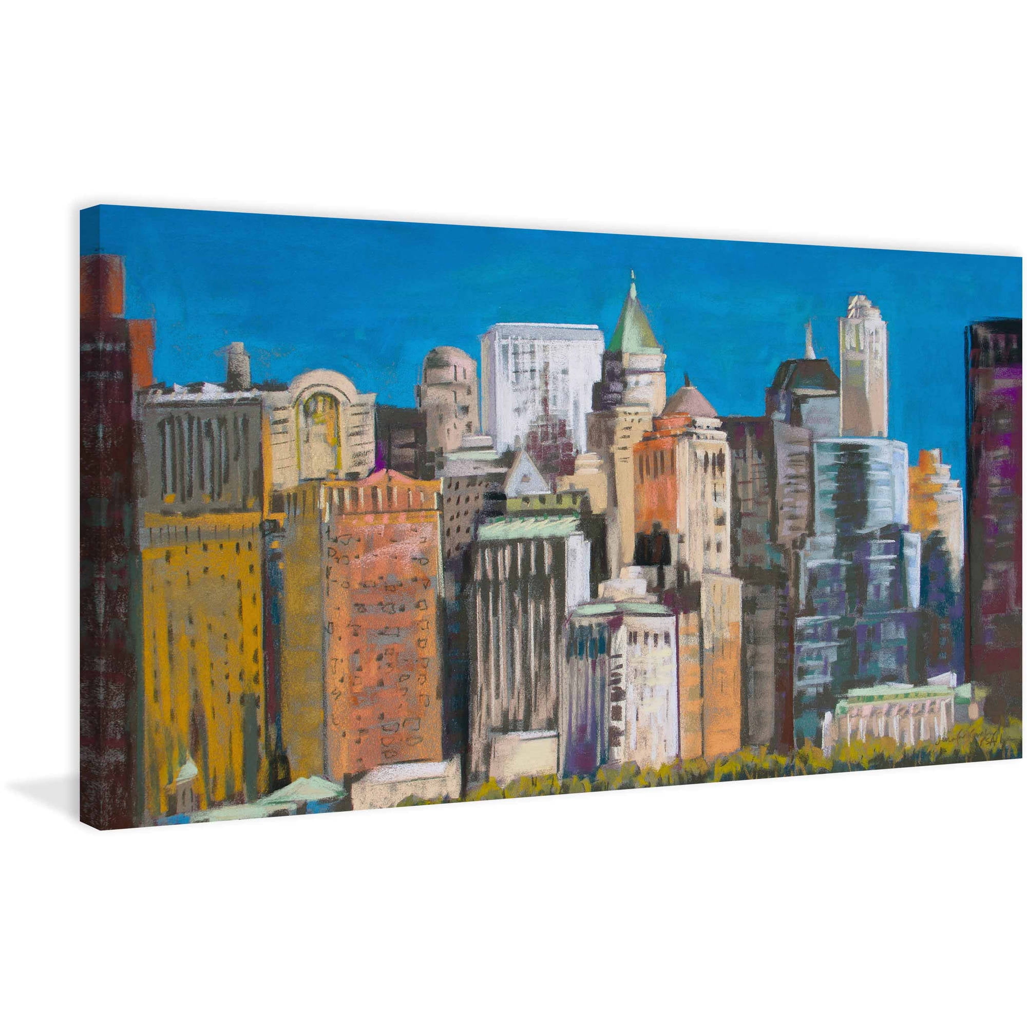 "Skyline New York City 3" Painting Print on Wrapped Canvas
