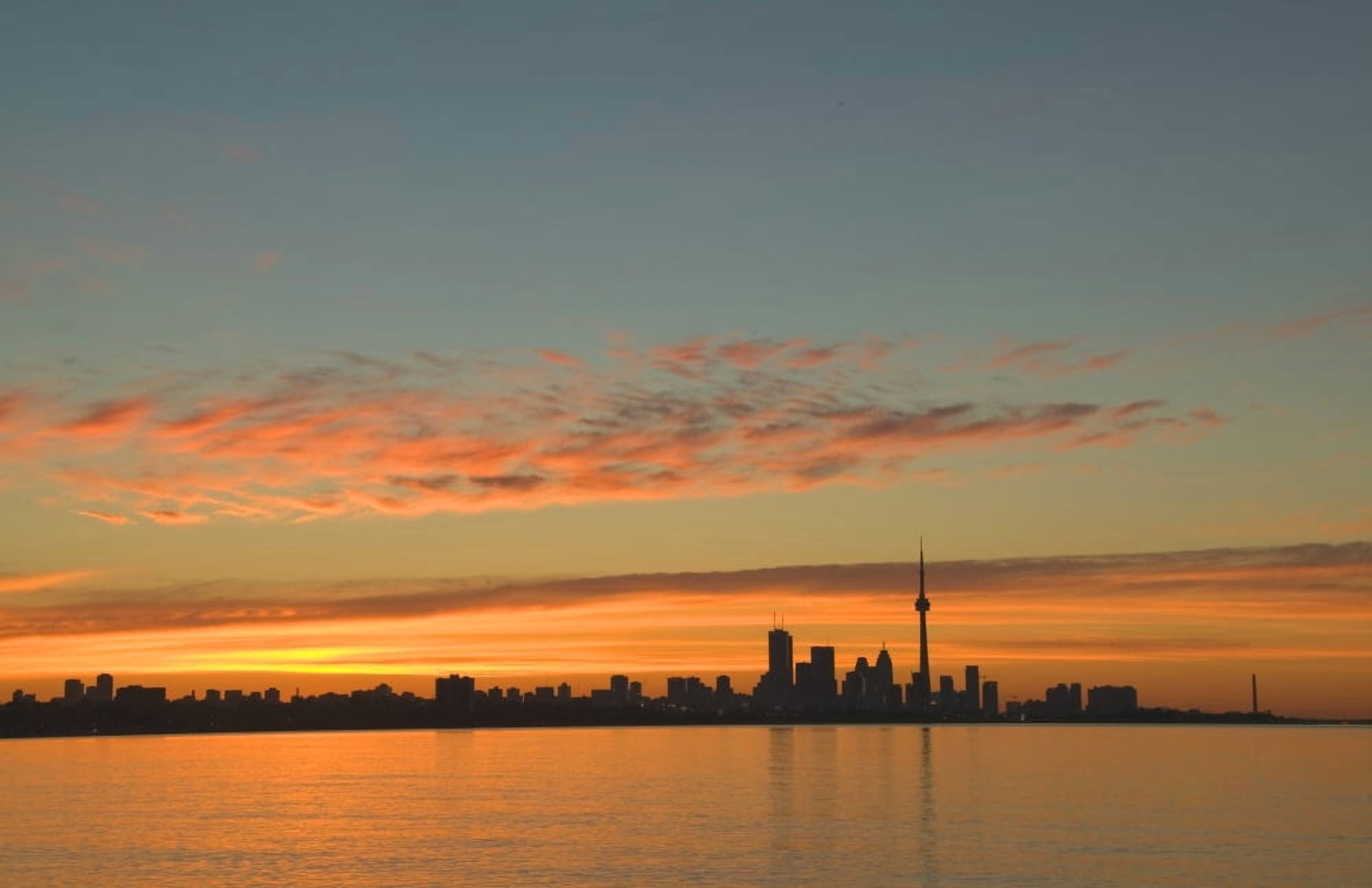 Skyline Of Toronto Against A Beautiful Sunset Canvas Art - Alan Marsh Design Pics (17 x 11)
