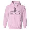 thumbnail image 1 of Skyline Omaha Nebraska Hoodie Sweatshirt Unisex Large Pink, 1 of 5