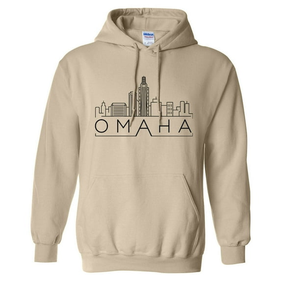 Skyline Omaha Nebraska Hoodie Sweatshirt Unisex Small Sand