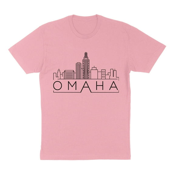 Skyline Omaha Nebraska Shirt Unisex 2X-Large Pink