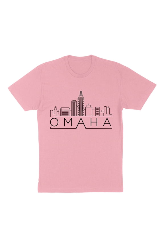 Skyline Omaha Nebraska Shirt Unisex Large Pink