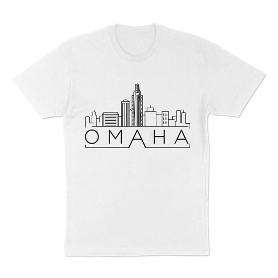 Skyline Omaha Nebraska Shirt Unisex Large White