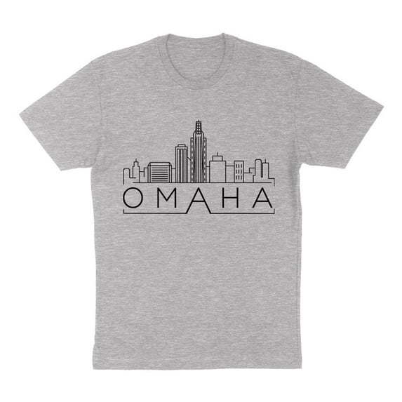 Skyline Omaha Nebraska Shirt Unisex Small Grey
