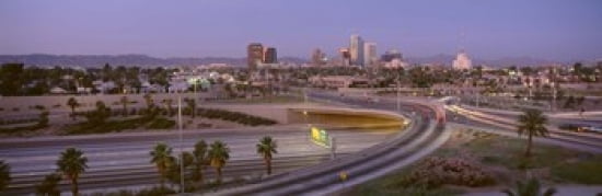 Skyline Phoenix AZ USA Canvas Art - Panoramic Images (36 x 12)