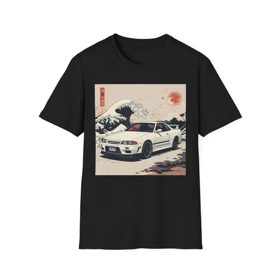 Skyline R32 GT-R T-Shirt JDM Great Wave Retro Japanese Car Graphic Tee