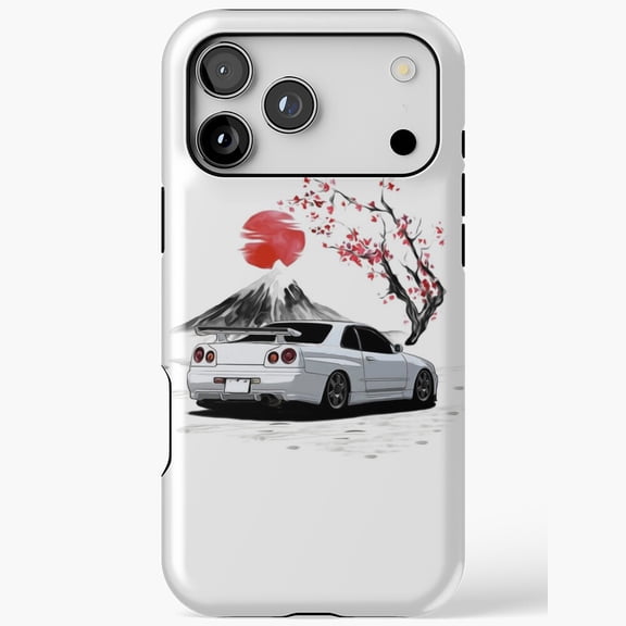 Skyline R34 cherry blossom edition art iPhone Case 17 16 15 14 13 12 11 Pro Max