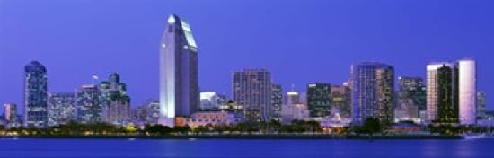 Skyline San Diego California USA Canvas Art - Panoramic Images (36 x 12)