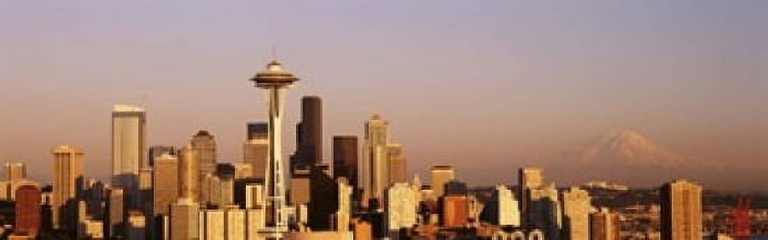Skyline Seattle Washington State USA Canvas Art - Panoramic Images (18 x 6)