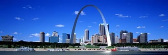 Skyline St Louis MO USA Canvas Art - Panoramic Images (18 x 6)