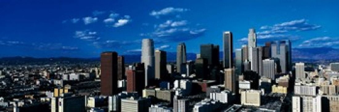 Skyline from TransAmerica Center Los Angeles CA USA Canvas Art - Panoramic Images (18 x 6)