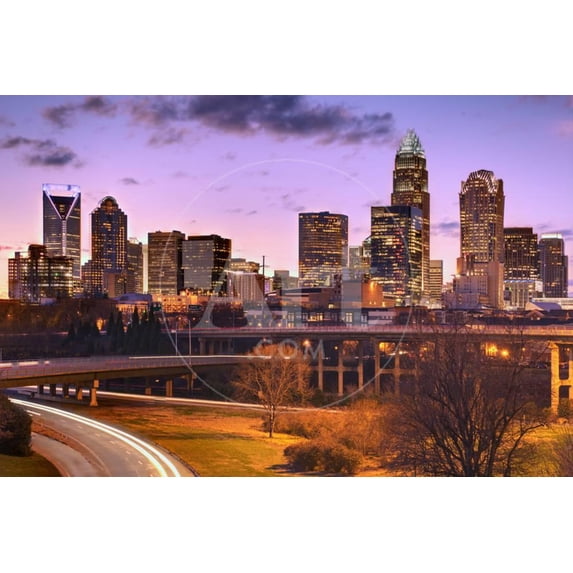 Skyline of Uptown Charlotte, North Carolina, Unframed Photographic Print Wall Art by SeanPavonePhoto Sold by Art.Com