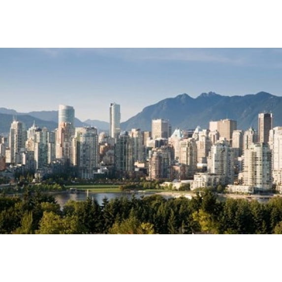 Skyline of Vancouver, British Columbia, Canada Poster Print by E. O. Reed (36 x 24)