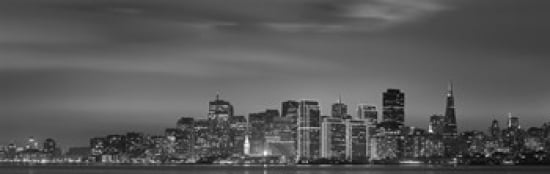 Skyline viewed from Treasure Island San Francisco California USA Canvas Art - Panoramic Images (36 x 12)