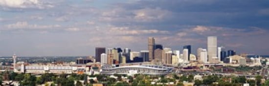 Skyline with Invesco Stadium Denver Colorado USA Canvas Art - Panoramic Images (36 x 12)