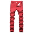 thumbnail image 1 of SkylineWears Men's Fit Durable Casual Fashion Drill Jeans Pants Trousers SK06 Brick Red 38X34, 1 of 2