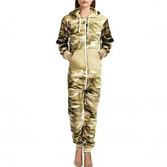 SkylineWears Women's Onesie Playsuit Ladies Jumpsuit Overall Camo|Skin Large