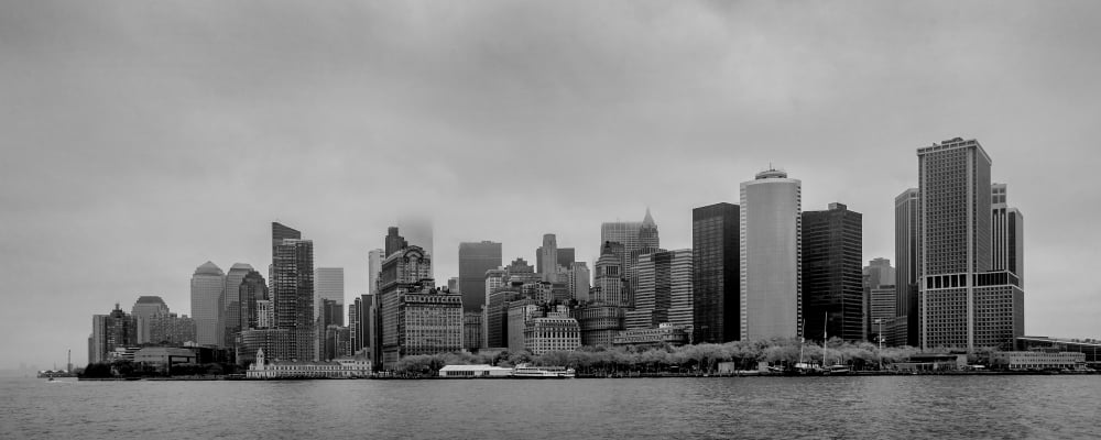 Skylines at the waterfront Manhattan New York City New York State USA Canvas Art - Panoramic Images (6 x 15)