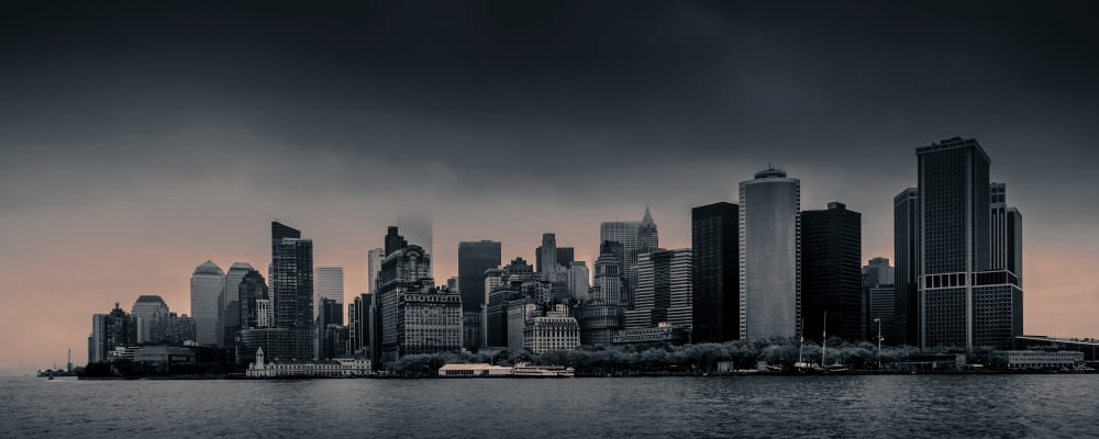 Skylines at the waterfront New York City New York State USA Canvas Art - Panoramic Images (6 x 15)