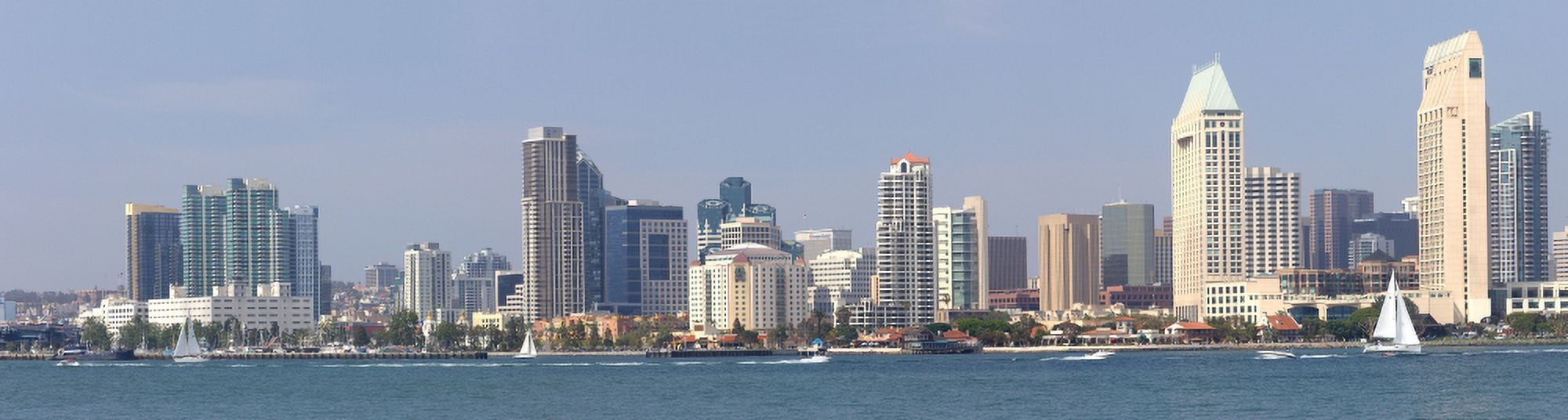 Skylines at the waterfront San Diego San Diego County California USA Canvas Art - Panoramic Images (36 x 12)