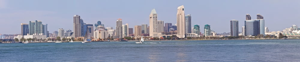 Skylines at the waterfront San Diego San Diego County California USA Canvas Art - Panoramic Images (36 x 12)