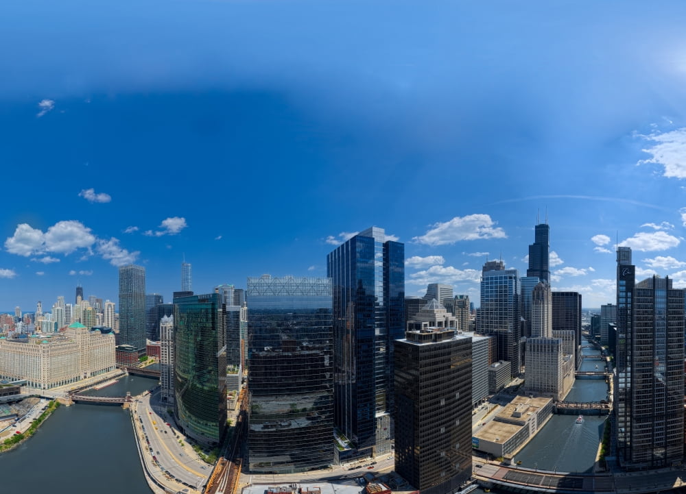 Skylines in the city Chicago Cook County Illinois USA Canvas Art - Panoramic Images (26 x 36)