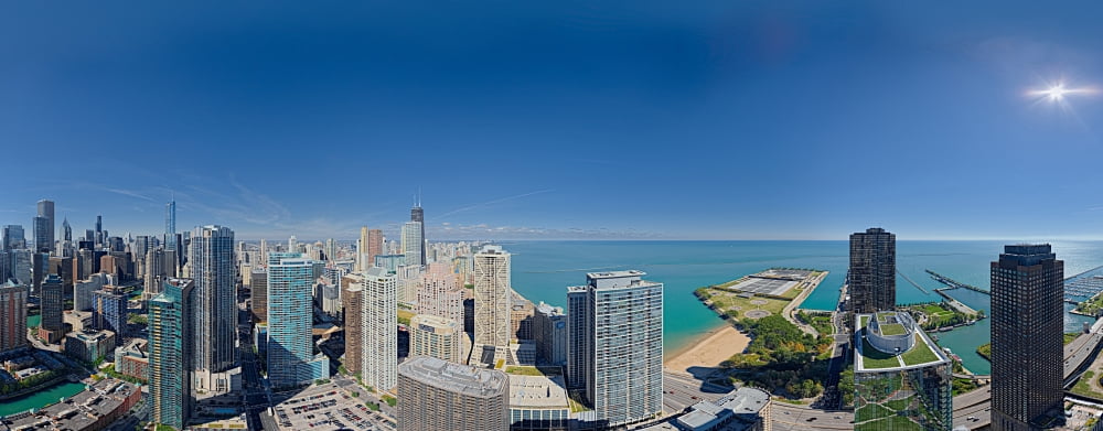 Skylines in the city Chicago Cook County Illinois USA Canvas Art - Panoramic Images (36 x 12)