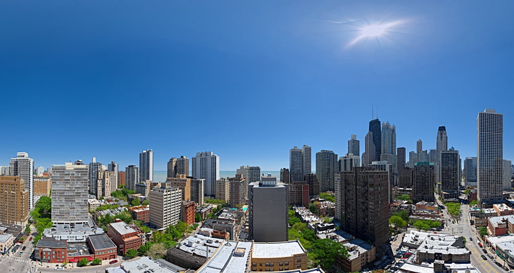 Skylines in the city Chicago Cook County Illinois USA Canvas Art - Panoramic Images (36 x 12)