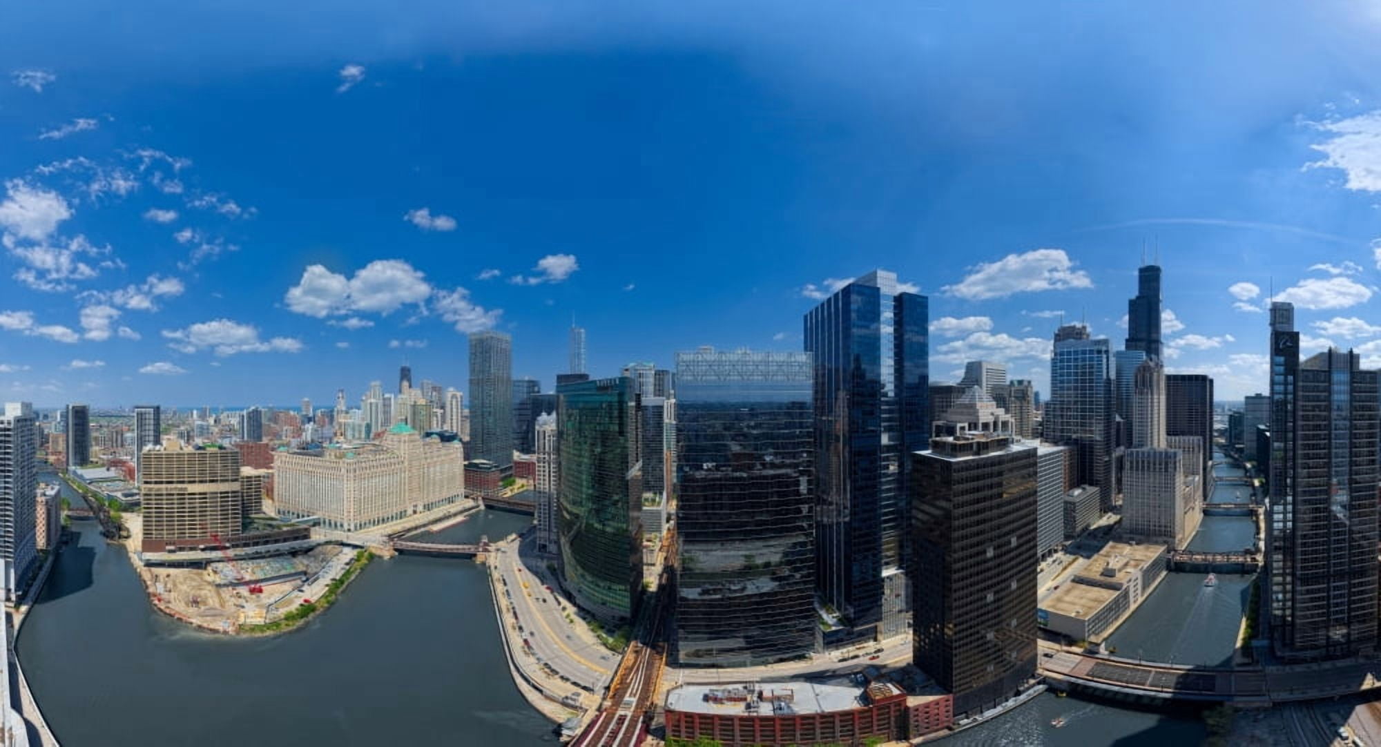 Skylines in the city Chicago Cook County Illinois USA Canvas Art - Panoramic Images (36 x 12)