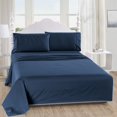 thumbnail image 1 of Skylinewears Bed Sheets Set Deep Pocket 4-Piece Set Plain 4 PC Brushed Microfiber Bedding Sheet Set Navy King, 1 of 7