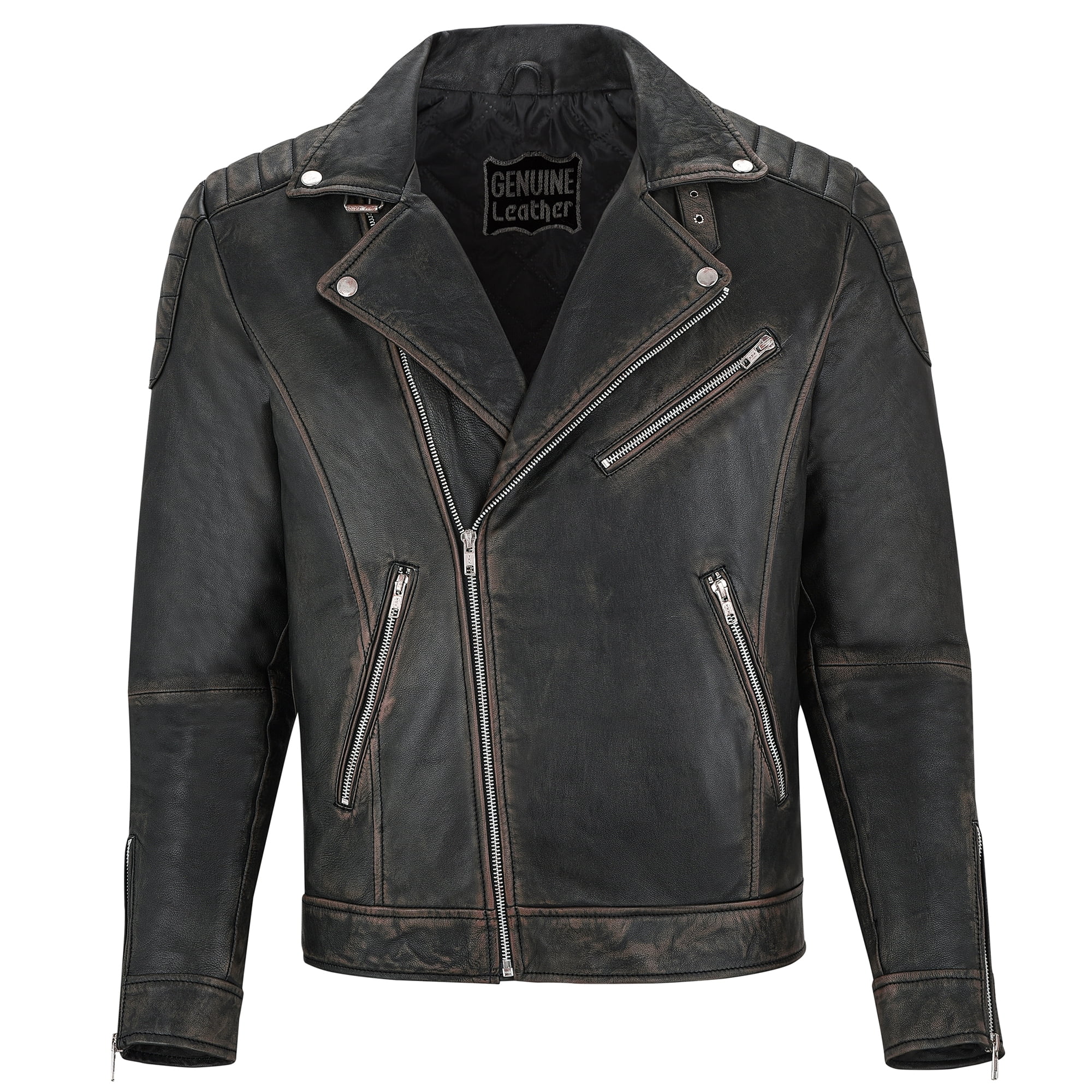 ジャケット・アウター Camphor wood zipped leather sport jacket Camphor wood zipped leather sport jacket