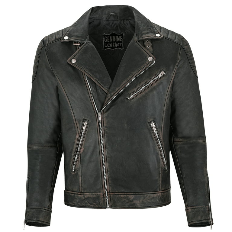 Skylinewears Leather Jacket Men Autumn Winter Solid Leather