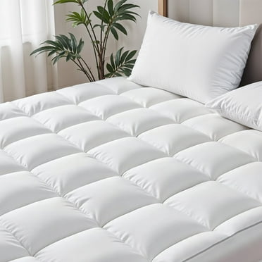 Skylinewears Mattress Topper Extra Thick Pad Cover Cooling Plush Pillow Top Quilt Fitted Protector With Deep Elastic Pocket And Soft Bed Toppers White Full