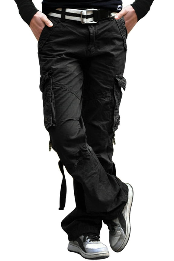 Men Cargo Pants with Multi Pockets 100% Cotton Camping Hiking Pant