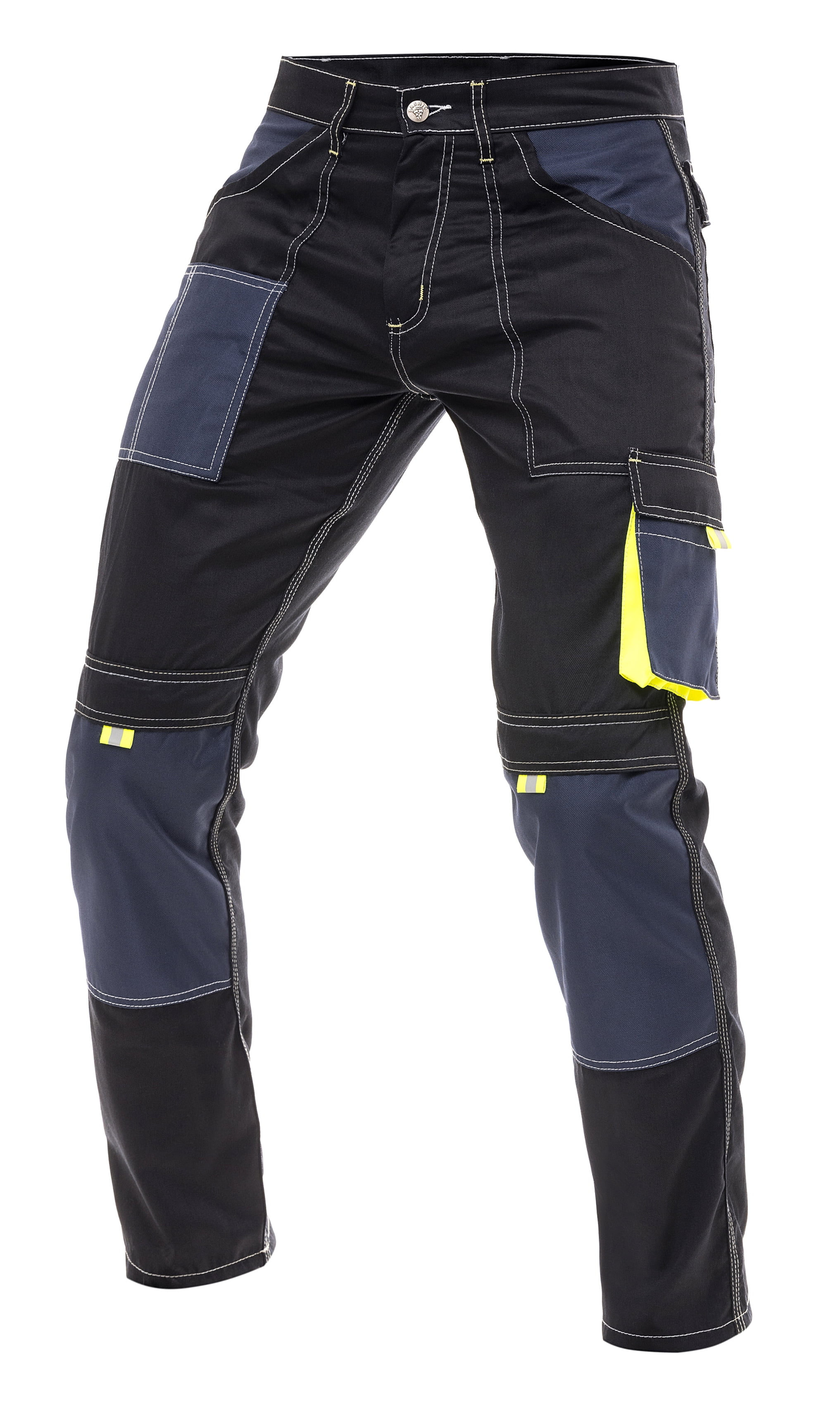 Skylinewears Men Construction Pants Utility Work Trousers With Built In  Tool Belt & Cordura Reinforced Knee Pad Pockets Black W38-L32