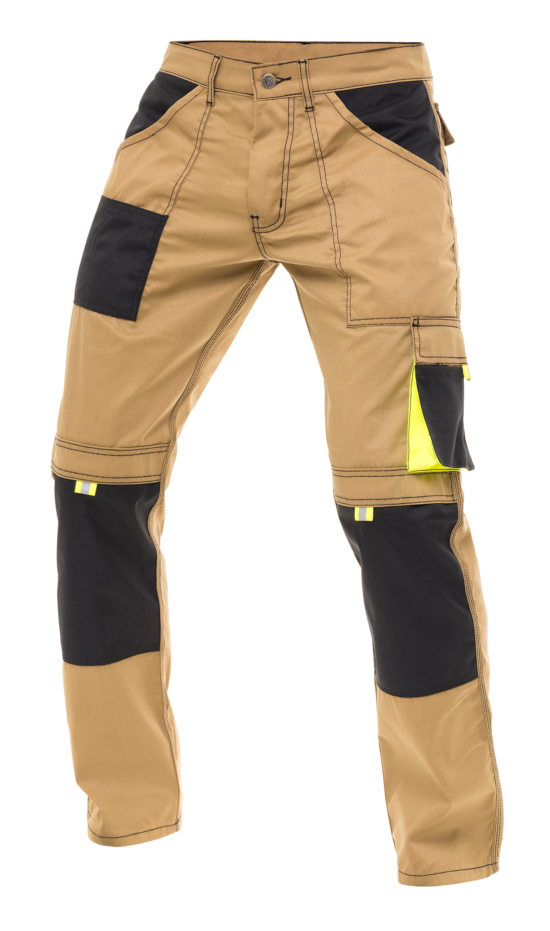 Skylinewears Men Construction Pants Utility Work Trousers With Built In Tool Belt Cordura Reinforced Knee Pad PocketsKhaki W30 L30