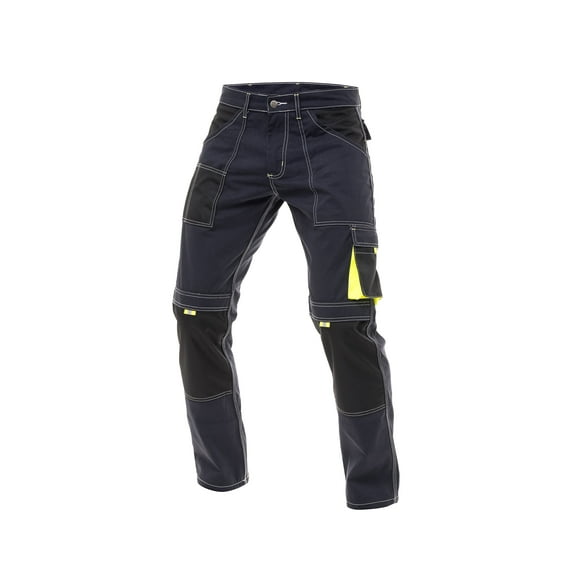 Skylinewears Men Construction Pants Utility Work Trousers With Built In Tool Belt & Cordura Reinforced Knee Pad Pockets Navy W34-L32