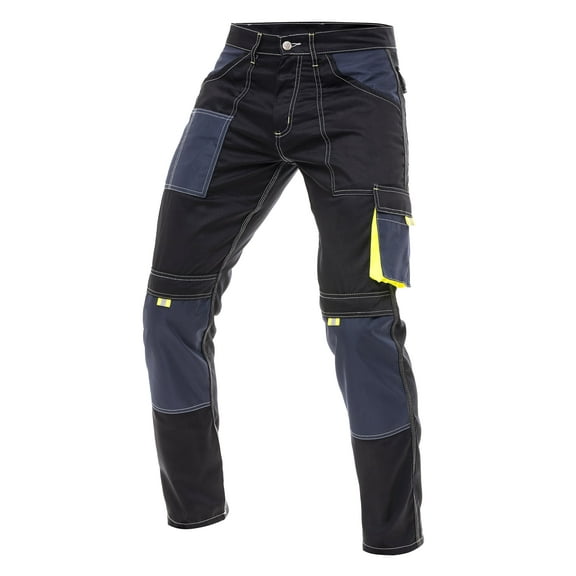 Skylinewears Men Construction Pants Utility Work Trousers With Built In Tool Belt & Cordura Reinforced Knee Pad PocketsBlack W34-L34