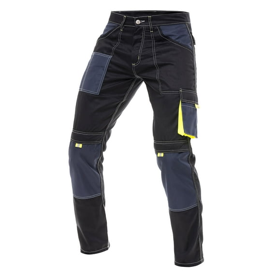 Skylinewears Men Construction Pants Utility Work Trousers With Built In Tool Belt & Cordura Reinforced Knee Pad PocketsBlack W40-L34