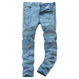 Wassery Men's Straight Leg Jeans Stacked Denim Jeans Ripped Wassery Men's Straight Leg Jeans Stacked Denim Jeans Ripped