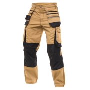 Skylinewears Men's Heavy Duty Cordura Carpenter Safety Work Trousers - Knee Reinforced, Holster & Cargo Pockets Pants Khaki W32-L34