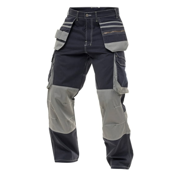 Skylinewears Men Utility Safety Pant Carpenter Heavy Duty Cordura Knee Reinforced Cargo Trousers Navy W38-L32
