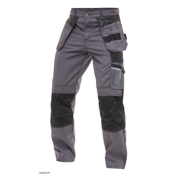 Skylinewears Men Utility Work Pants Cordura Safety Trouser Cargo Knee Reinforced Heavy Duty Pants Gray W30-L34