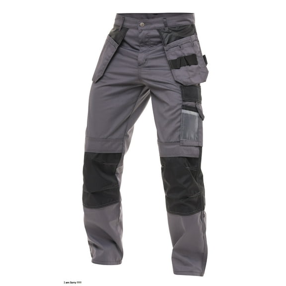 Skylinewears Men Utility Work Pants Cordura Safety Trouser Cargo Knee Reinforced Heavy Duty Pants Gray W32-L30