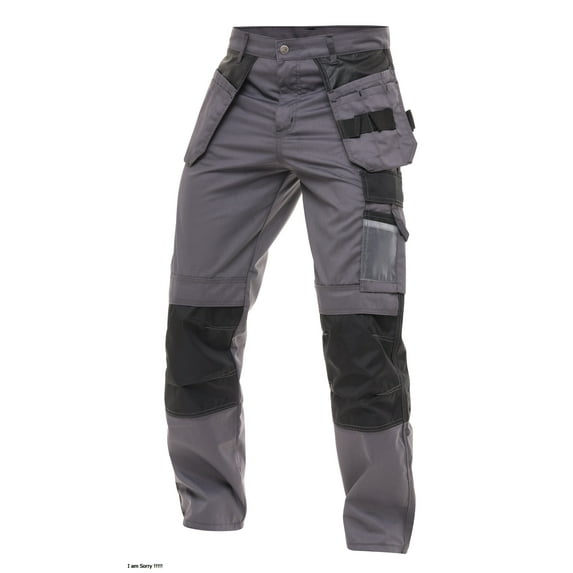 Skylinewears Men Utility Work Pants Cordura Safety Trouser Cargo Knee Reinforced Heavy Duty Pants Gray W34-L32