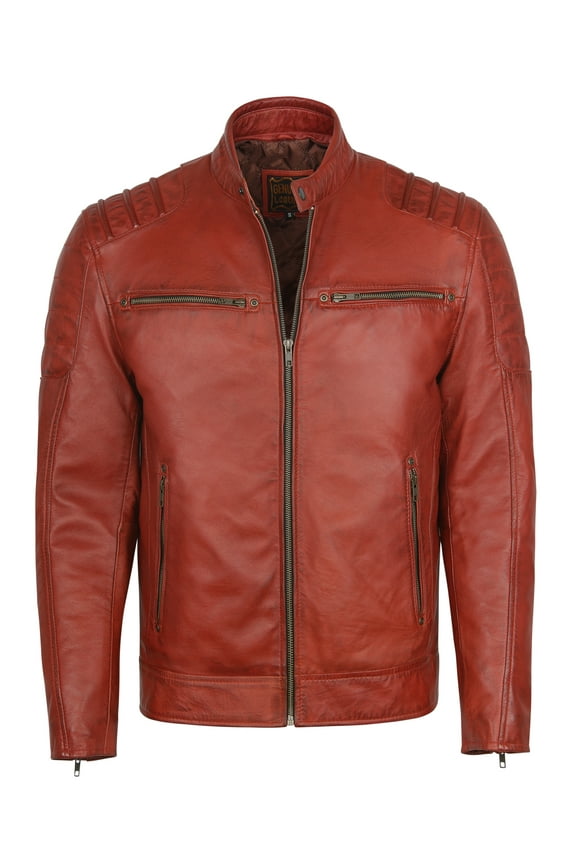 Men Vintage Long Sleeve Leather Winter Cool Autumn Men Club Coat Leather Jacket