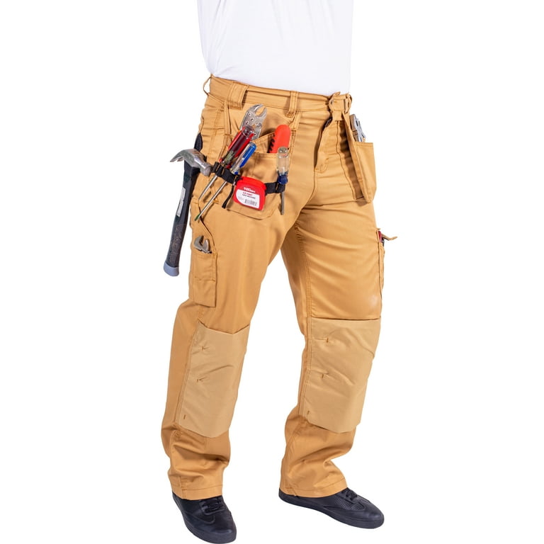 Skylinewears Men cargo pants Workwear Trousers Utility Work Pants with Cordura Knee Reinforcement Khaki W30 L30 Walmart